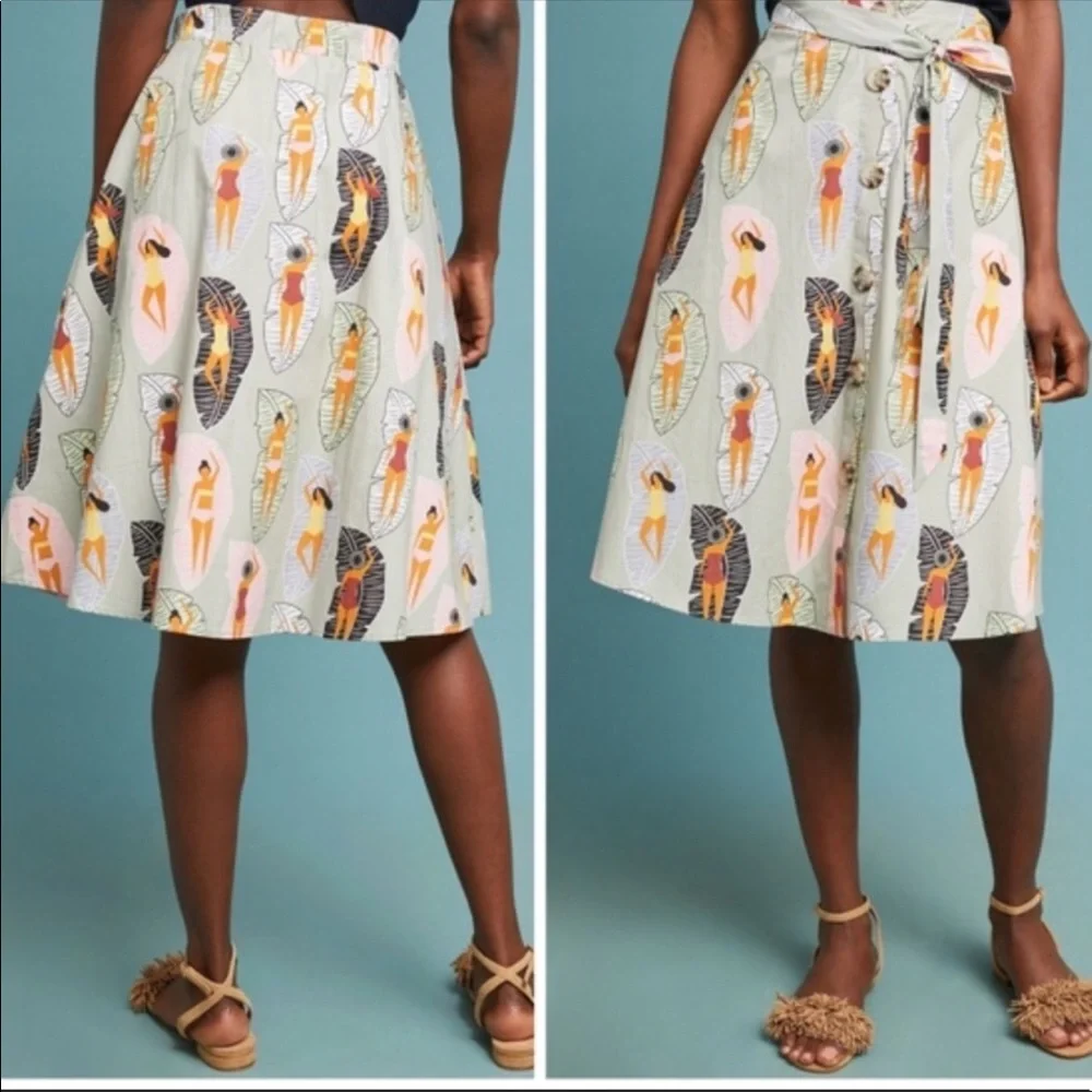 Anthropologie Eva Franco Sunbather Midi Skirt 6 - Picture 10 of 10